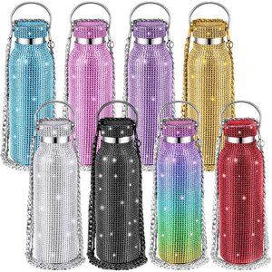 Diamond Water Bottle Bling Rhinestone Stainless 750 ml Steel 1 Bottle(Any Color)